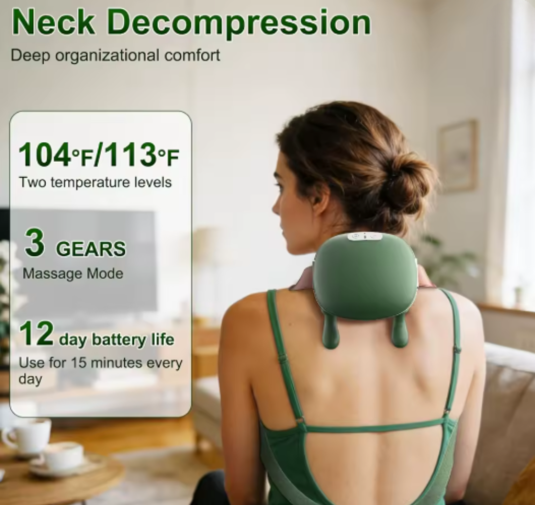 Neck massager in use